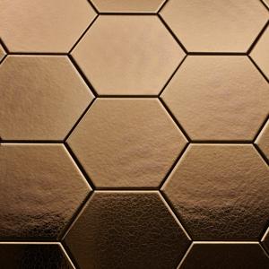 Dateg Wandtegel Hexagon Onda Goud