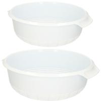 Plasticforte kunststof keuken vergieten - combi set - wit - 27 x 10 cm en 23 x 9 cm