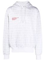 Helmut Lang White Logo Print Cotton Hoodie - Blanc - thumbnail