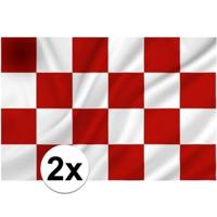 Provincie vlag groot - 2x - Noord Brabant - 100 x 150 cm - polyester - feest vlaggen - thumbnail