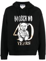 Moschino hoodie en coton à logo imprimé - Noir