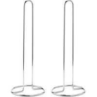 MSV Keukenrolhouder - 2x - 1 rol - metaal - zilver - 32 x 12 cm