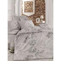 Completo letto - 1 copripiumino 220 x 240 cm + 2 federe 60 x 60 cm - 100% cotone rinforzato - Grigio