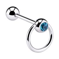 Slave-Barbell met jeweled ball Chirurgisch Staal 316L Barbells - thumbnail