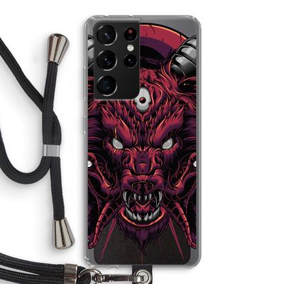 Hell Hound and Serpents: Samsung Galaxy S21 Ultra Transparant Hoesje met koord
