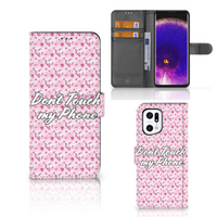 OPPO Find X5 Pro Portemonnee Hoesje Flowers Pink DTMP - thumbnail