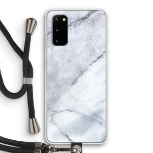 Witte marmer: Samsung Galaxy S20 Transparant Hoesje met koord