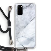 Witte marmer: Samsung Galaxy S20 Transparant Hoesje met koord