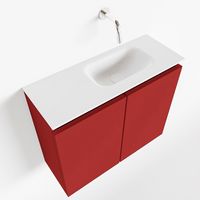 Toiletmeubel Mondiaz Ture | 60 cm | Meubelkleur Fire | Eden wastafel Talc Rechts | Zonder kraangat