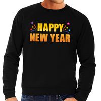 Happy new year trui/ sweater zwart voor heren - thumbnail