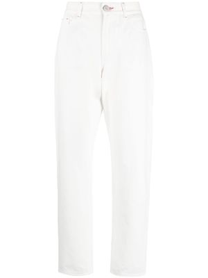 Moorer jean droit à patch logo - Blanc
