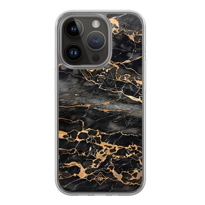 iPhone 13 Pro hybride hoesje - Marmer grijs brons