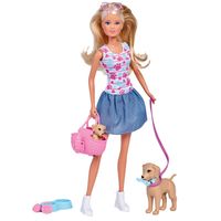 Simba pop Steffi Love Puppy Walk junior 29 cm roze 9-delig - thumbnail