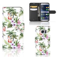 Samsung Galaxy S7 | Telefoonhoesje | Met pasjeshouder | Flamingo Palms