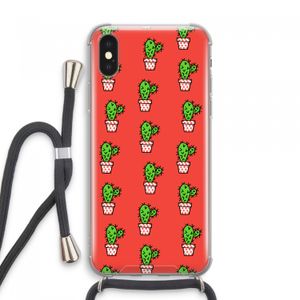 Mini cactus: iPhone XS Max Transparant Hoesje met koord