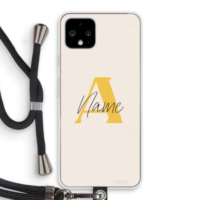 Amber Script: Pixel 4 Transparant Hoesje met koord