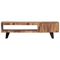 The Living Store Massief Sheeshamhouten TV-meubel - 140 x 30 x 40 cm - deur en open vak