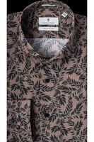Thomas Maine Bari Tailored Fit Overhemd bruin, Motief - thumbnail
