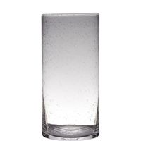 Transparante home-basics cylinder vorm vaas/vazen van bubbel glas 40 x 19 cm   -