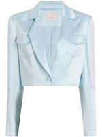 Cinq A Sept blazer Ida en satin crop - Bleu - thumbnail