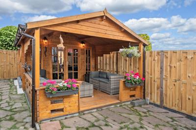 Blokhut - Tuinhuis Ulrik | 44 mm | vuren bruin geïmpregneerd