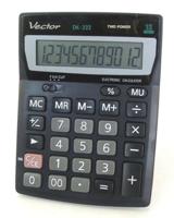 Vector Kantoorcalculator KAV DK-222, 12 cijfers, 103 x 137 mm, zwart