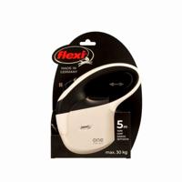 FLEXI One for All S wit - zwart - automatische hondenriem voor honden tot 30 kg - 5 m