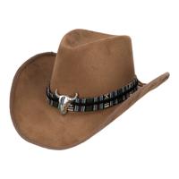 Carnaval verkleed cowboy hoed Rodeo - bruin - volwassenen - polyester - Luxe uitvoering - thumbnail