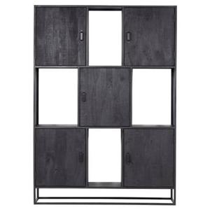 Giga Meubel - Wandkast Mangohout - 5-deurs - 150x40x210cm - Jenny