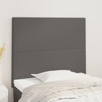 Hoofdborden 2 st 90x5x78/88 cm kunstleer grijs