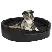 VidaXL Hondenmand 99x89x21 cm pluche en kunstleer zwart