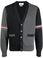 Thom Browne cardigan en coton à design colour block - Gris - thumbnail