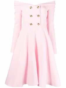 Giambattista Valli robe boutonnée à épaules dénudées - Rose