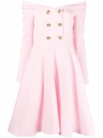 Giambattista Valli robe boutonnée à épaules dénudées - Rose
