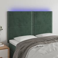 Hoofdbord LED 144x5x118/128 cm fluweel donkergroen
