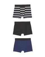 HEMA Kinderboxers Katoen/stretch - 3 Stuks Zwart (zwart)