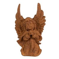 Clayre & Eef Decoratie Beeld Engel 19 cm Bruin Polyresin Religious sculpture Bruin Religious sculpture - thumbnail