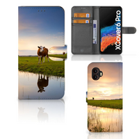 Samsung Galaxy Xcover 6 Pro Telefoonhoesje met Pasjes Koe - thumbnail
