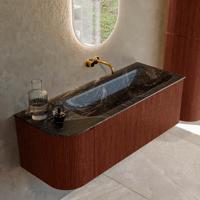 Badmeubel Mondiaz Kurve-Dlux | 125 cm cm | Meubelkleur Ruby | Wastafelkleur Lava | Solid surface | Wasbak rechter zijde spoelbak | Zonder kraangat(en) Badmeubel Mondiaz Kurve-Dlux | 125 cm cm | Meubelkleur Ruby | Wastafelkleur Lava | Solid surface | Wasbak rechter zijde spoelbak | Zonder kraangat(en)