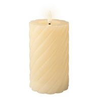 Luxe LED kaars/stompkaars - creme wit - D7,5 x H15 cm - timer