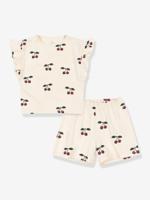 Set van t-shirt + korte sweater voor kinderen Lin Set Gots KONGES SLOJD ecru Set van t-shirt + korte sweater voor kinderen Lin Set Gots KONGES SLOJD ecru