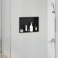 Douche Niche Zwart 45 x 30 x 9.5 cm Roestvrij staal
