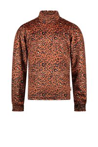 Moodstreet Meisjes top AOP velours - Warm oranje