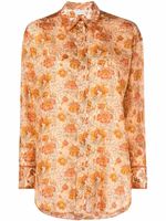 ZIMMERMANN chemise en soie à fleurs - Orange - thumbnail