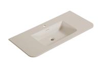 Wastafel Wiesbaden Laro 100x48x1,5 cm Met 1 Kraangat Ronde Hoeken Solid Surface Beige