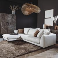 Tower Living 2,5-zits Loungebank 'Nottingham' Bouclé, Links, kleur Ivory