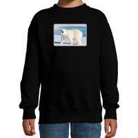 Dieren sweater / trui met ijsberen foto zwart voor kinderen