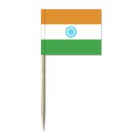 Cocktailprikkers vlag India - 50x stuks - 8 cm vlaggetjes - landen decoratie - Prikkertjes
