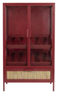 Dutchbone Wijnkast Mori Sparrenhout, 130 x 60cm - Rood