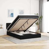 Ottoman bed met matras en LED's 140x190cm fluweel zwart